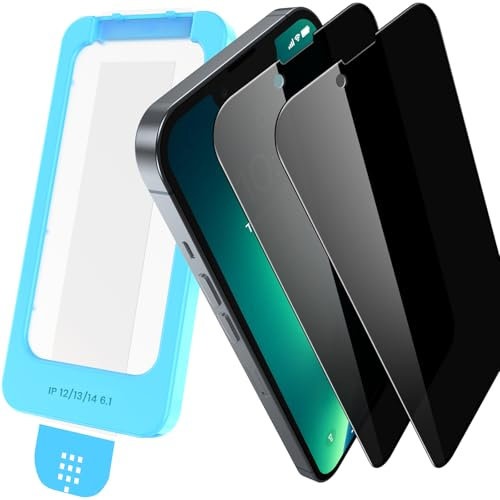 Orealgut für iPhone 13/13 Pro/14/16e für Panzerglas Sichtschutz, 9H+ Schutzglas Bruchsicher, Premium 26°Blickschutzfolie, [Auto-Installation] 100% Staubfrei, Full Screen Privacy Schutzfolie, 2 Stück