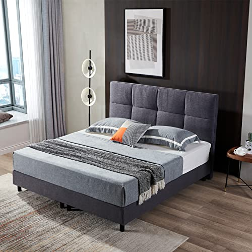 Z-hom 213 Boxspringbett 140x200 cm, Anthrazit, Bestes Preis-Leistungs-Verhältnis mit Federkernmatratze 25 cm Höhe