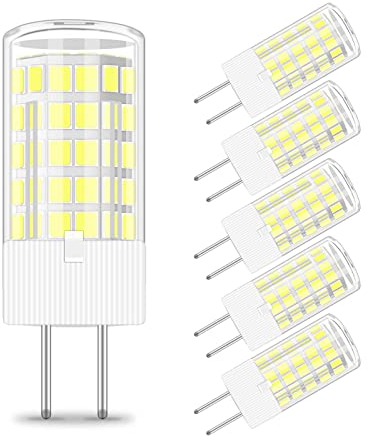 JINLONTA GY6.35 LED Lampe 12V 4W ersetzt 40W Halogenlampe G6.35 Glühbirne Kaltweiss 6000K Nicht Dimmbar Leuchtmittel für Unterschrank Schreibtischlampe Beleuchtung,5-Stück
