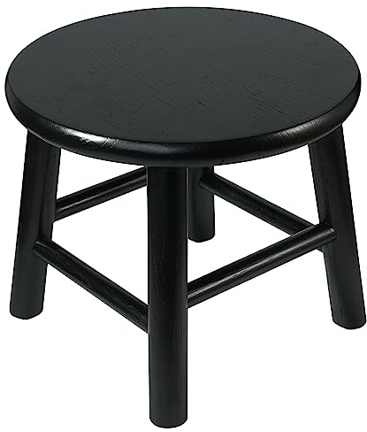 CONSDAN Milking Stool for Kids USA Grown Oak Plant Stand Solid Wood Low Stool 9 Inch Round Wooden Step Stool Kids Small Stool