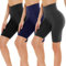 Gayhay 3er Pack Radlerhosen Damen Knielang Kurze Sporthose Leggings Shorts Sommer für Sport Yoga Leggins High Waist Schwarz+Navy+Dunkelgrau,S-M