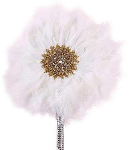 Hand Held Fan One-side African Turkey Feather Fan Fancy Dress Costume Fan Elegant Wedding Favors Fan Fashion Dance Fan