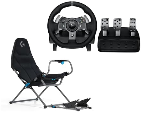 Logitech G Logitech G920 Driving Force Racing Wheel for Xbox and PC + Playseat Challenge X Edition, EU Plug, Black