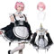 Fiamll Anime Ram Cosplay Kostüm Outfit Re Life In A Different World From Zero Maid Kleid Uniform Komplettes Set Karneval Dress Up Anzug mit Perücke für Frauen Mädchen S