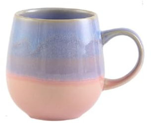 YDoLimmer500ml Große Kapazität Kaffeetasse Becher Mit Griff Teetasse Kakaobecher Cappuccinotasse Home Office Geschenk (Lila+Rosa)