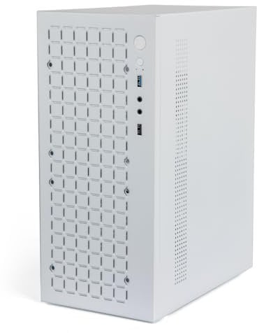 JOYJOM MATX Case Mini PC ITX Desktop Computer Case, White, Steel, Mini Tower, Supports Micro ATX, USB3.0, 3.5'' HDD