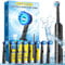 Rotating Electric Toothbrush for Adults with 8 Brush Heads, Sensitive Gum Care Electric Toothbrush with 3 Modes and 2 Min Smart Timer, Rechargeable Last 45 Days (Black, Rotating)