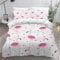 AASIRA Flamingo Bettwäsche 135x200 Kinder Bettwäsche Weiß Weiche Mikrofaser Bettbezug mit Reißverschluss Jungen Mädchen Bettwäsche-Set 3D Motiv Bettbezüge mit 2 Kissenbezug 80x80