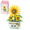 MEIEST Mini Flower Succulent Bonsai Building Blocks,Simulation Pot Plant Particle Flower Botanical Collection Construction Building Bricks Toy,Home Decors (Sunflower)