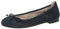 CAPRICE Damen Ballerinas aus Leder mit Lochmuster, Blau (Ocean Suede), 41 EU