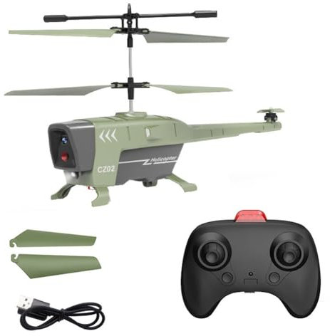 Junterone Rc Helicopter 3.5Ch Remote Control Plane 2.4G Hovering Obstacle Avoidance Airplane Aircraft Flying Toy for Kids Easy Install Easy to Use -Green