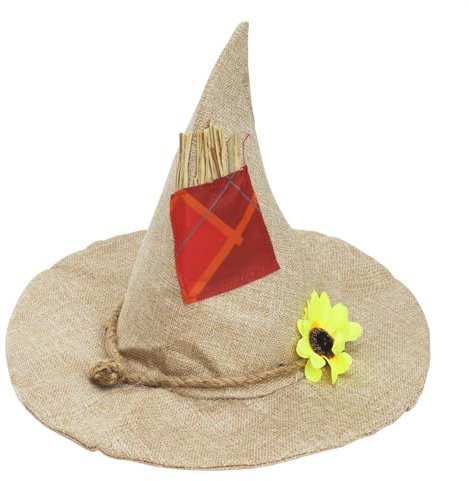 Vogelscheuche Hut Sonnenblume Vogelscheuche Hexenhut Vogelscheuche Kostüm Zubehör für Halloween Kostüm Party Cosplay Party