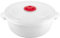 Concept4u White All in One Micro Pot Tub with Lid & Steam Release Valve 2 Liter Round Multipurpose Microwave Bowl Dishwasher & Freezer Safe Ideal for Home, Office, Kitchen, Food Storage