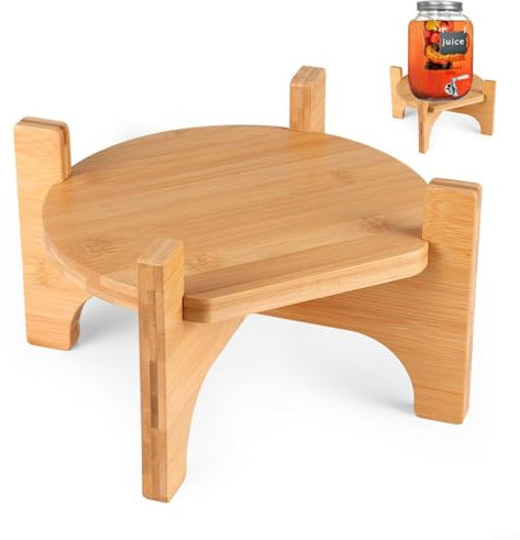 EpheyFIF Support distributeur de boissons, support distributeur de boissons en bois, compatible avec les carafes d'eau en verre de 3,8 ou 7,8 litres