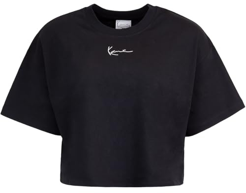Karl Kani Small Signature Essential Crop Women Shirt (DE/NL/SE/PL, Alphanumerisch, M, Regular, Regular, Black)
