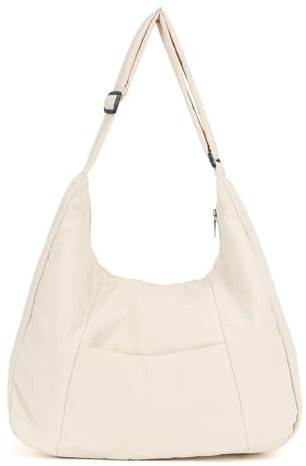 EVEOUT Nylon Puffer Crescent Umhängetasche für Damen Große Gesteppte Crescent Schultertaschen Leichte Puffer Shopper Tote Gesteppte Umhängetaschen Tragetasche