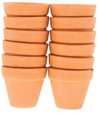 Happyyami Mini Pots en Argile pour Plantes D'intérieur, 5.5x5 Cm, en Terre Cuite, avec Trou De Drainage, pour Plantes Succulentes, Cactus Et, 12 Pièces
