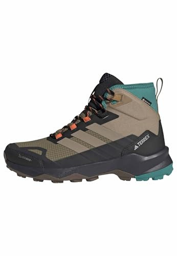 adidas Mens Terrex Skychaser Ax5 Mid Top Gore-tex Climawarm+ Hiking, Cardboard/Blanch Cargo/Pure Teal, 9.5