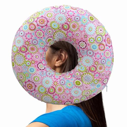 Piercing Kissen Mit Loch Für Ohr, Donut Kissen Für Ohr, Piercing-Kissen Für Seitenschläfer, Donut Kissen Mit Loch Für Ohr, Donut Kissen Für Ohr Gegen Ohrenschmerzen, Sleepingring 23*23*5CM (Rosa)