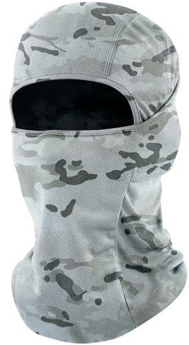 fuinloth Sturmhaube, Skimaske Balaclava, Motorrad Fahrrad gesichtshaube für Herren/Damen Weiß-Tarnung