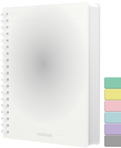 Smarpau B5 Notizbücher, Wirebound Spiral Notizblock 300 Seiten/150 Blätter, 100GSM liniertes dickes Papier, PVC Hardcover Journal für Frauen Männer Büro Schule Schreiben, 19 x 25 cm - Schwarz