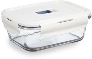Luminarc Baltic Rectangular Airtight Glass Container Microwave Safe | White Rectangle Microwave Safe