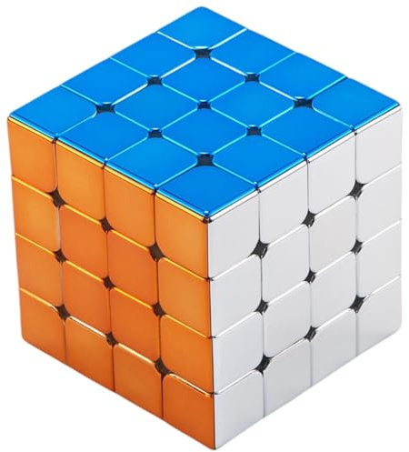 Zauberwürfel 4x4 Magnetischer Spiegel-Puzzle, Stickerless Magnetische Version 4x4x4 M Glänzender Magic Speed Cube Spielzeug