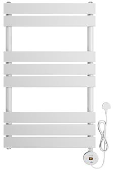 ELEGANT 400W Smart Electric Heated Towel Rail, WiFi-Controlled Wall Mouted Bathroom Towel Warmer & Dryer with Programmable Thermostat, UK Plug, LCD Display, Energy Efficient, White 800 x 500mm