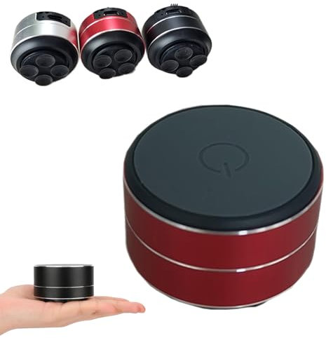 Buzzgo Speaker,Mini Speaker Bone Conduction,Stereo Bass Portable Small Wireless with Suction Cup for all occasions (Red)