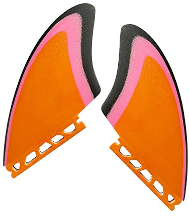 OUTFYT Surfboard Handmade Fiberglas Twin Kielflossen Kurze Retro Fish Board Flossen for Surfen, Stark und Langlebig(019D)