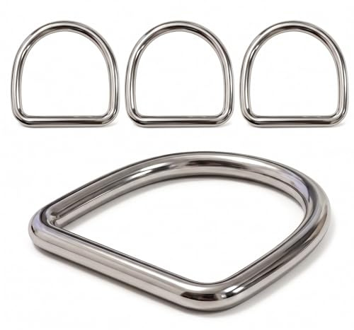 Nexafix D-Ring 60 mm 4er Set - Metallringe zum Basteln, Taschenverschluss Häkeltasche, Taschenzubehör, Vorhangring - Nickel