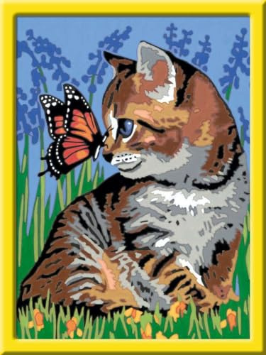 Ravensburger 286515 Malen nach Zahlen Katze | Malset mit Rahmen, Pinsel und Acrylfarben, Geschenk für Mädchen und Jungen