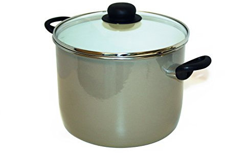 Beka 14393244 émaillé Faitout à Légumes avec Couvercle Taupe 24 cm
