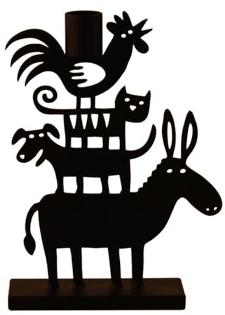 Bengt & Lotta Donkey Pyramid schwarz Kerzenständer Höhe 13
