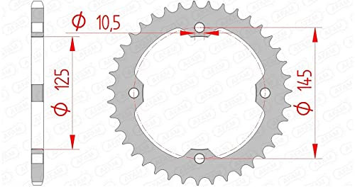 Stahl-Kettenrad AFAM 520-40Z (Silber)