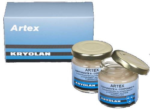 Kryolan - 2-Komponenten Silikonpräparat, Transparent, Flüssig, Silikonmasse, Silikonpräparat, Wasserfest, Schmink, Halloween, Wunden, Narben