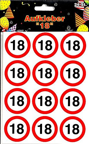 Udo Schmidt Aufkleber 18 Verkehrsschild, 24 St., Vinyl, Rot, Minimalist, Rund, Outdoor