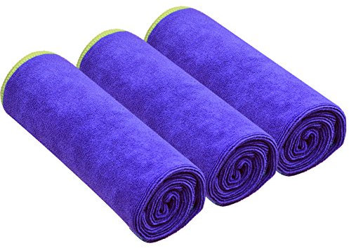 SINLAND Mikrofaser Gym Handtücher Sport Fitness Workout Sweat Handtuch Schnell trocknende 3er-Pack 16 Zoll x 32 Zoll Grape 3er-Pack