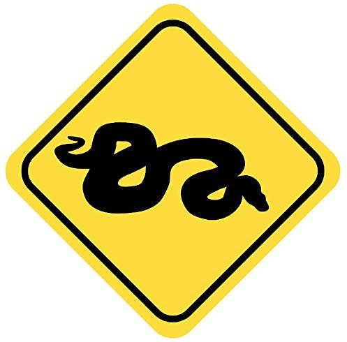 Samunshi® Python Warnschild Warndreieck Aufkleber Achtung Vorsicht Tier - 50x50cm mehrfarbig