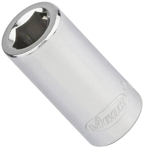 Vigor hexagonal drive 6.3 mm = 1/4 inch internal square drive 6.3 mm = 1/4 inch bit adaptor V3651N, square hollow 6.3 mm (1/4 inch), hexagon hollow 6.3 mm (1/4 inch), total length: 25 mm.