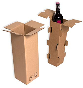 150 Cajas para envío 1 botella con separador interior flotante. Para envíos seguros de botellas.