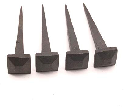 Forjado a mano tradicional antiguo rústico cuadrado vintage victoriano cabeza forjado hierro negro clavo madera artesanía muebles decorativos pernos clavos clavos 4pcs
