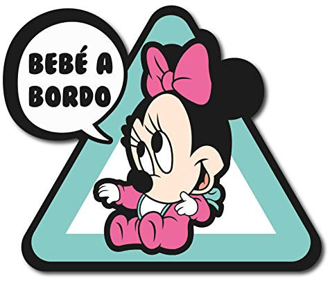 CUAC REVOLUTION Adesivo neonato a bordo Minnie vinile stampato per auto incollato interno