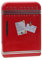 Blechdose in Retro-Stil Mini-Kühlschrank Aufbewahrungsdose 20 cm x 28 cm, lebensmittelecht, mit POWERHAUS24 Backrezept