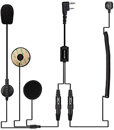 Retevis Motorcycle Helmet Headset, Two Way Radio Earpiece Compatible RT24 RT27 H777H RB645 NR610 RA685 Baofeng UV5R 888S, with Finger PTT and Microphone (1 Pack)