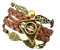 ysister Armband Potter Schmuck, Multi Strang Armbänder, PU Lederarmband mit goldenen Schnatzflügeln, für Männer und Frauen, Verstellbare Mode Punk geflochtene Seil Armband Vintage Armbänder