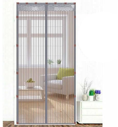 Magnetic Insect Door Net Screen Door Bug Keep Insects Out Mosquito Fly Insect Mesh Guard 2 Colour 20 Sizes 8 Day Delivered Easy to Use for Balcony Sliding Doors Living Room(Grey,190x200cm)