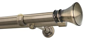 Gardinenstange Vorhangstange 25/19mm 2-läufig Wandmontage Messing Antik 240 cm Idaja