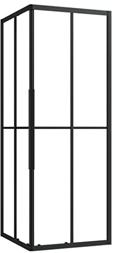 vidaXL Duschkabine Eckeinstieg Duschwand Duschabtrennung Dusche Bad Badezimmer Duschtür ESG 80x80x180cm Aluminiumprofil Schwarz Transparent