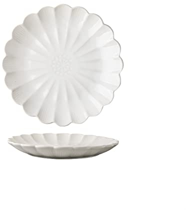 Servizio di piatti Piastra di cena in ceramica vintage cinese creativo petalo in rilievo in rilievo rotondo piatti for la cena casa in porcellana piastra da dessert microonde / lavastoviglie Servizio